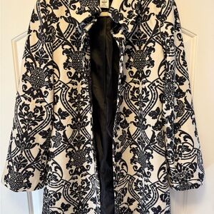 White House Black Market Elegant Monochrome Coat